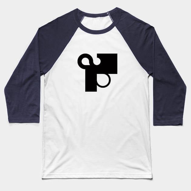 Black and White Contraption Q2 Baseball T-Shirt by Dez53